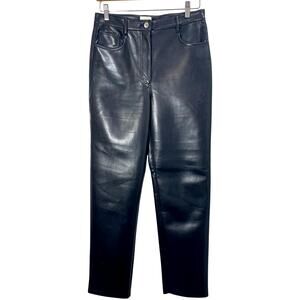 Wilfred Black Faux-Leather Straight Leg Pant The Melina High Rise Size 8